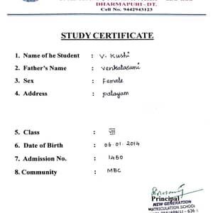 Bonafide certificate