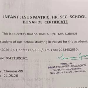 Bonafide certificate