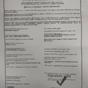Death certificate