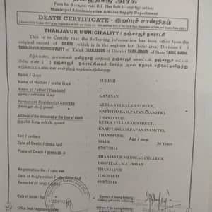 Death certificate