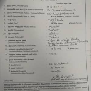 Death certificate