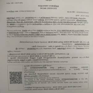 Income certificate