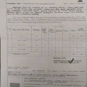 Income certificate